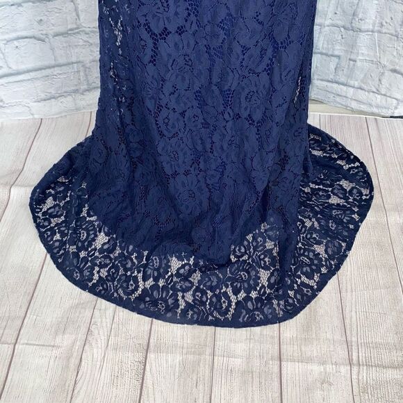 Lulus trumpet floor length gown fully lined with lace overlay sz S - Picture 5 of 15